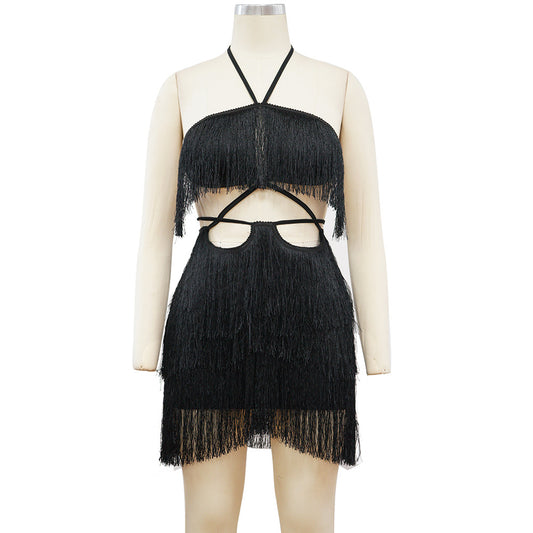 Chic Fringe Party Dress for Women