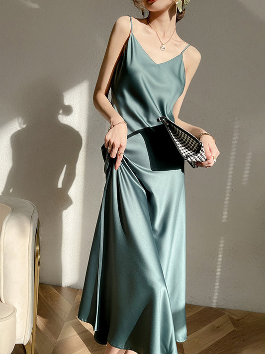 Silk satin slip dress long sleeve long skirt outfit ideas 2023